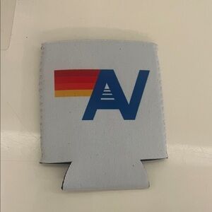 Aviator Nation White Can Cooler with Multicolor Logo
